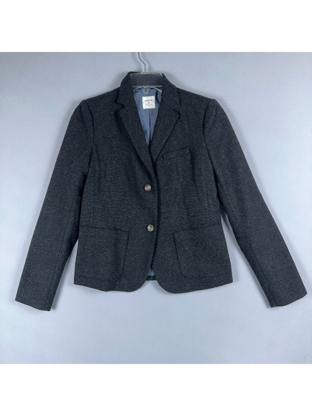 Gap Academy Blazer Jacket Womens Size 4 Charcoal Gray Wool Blend